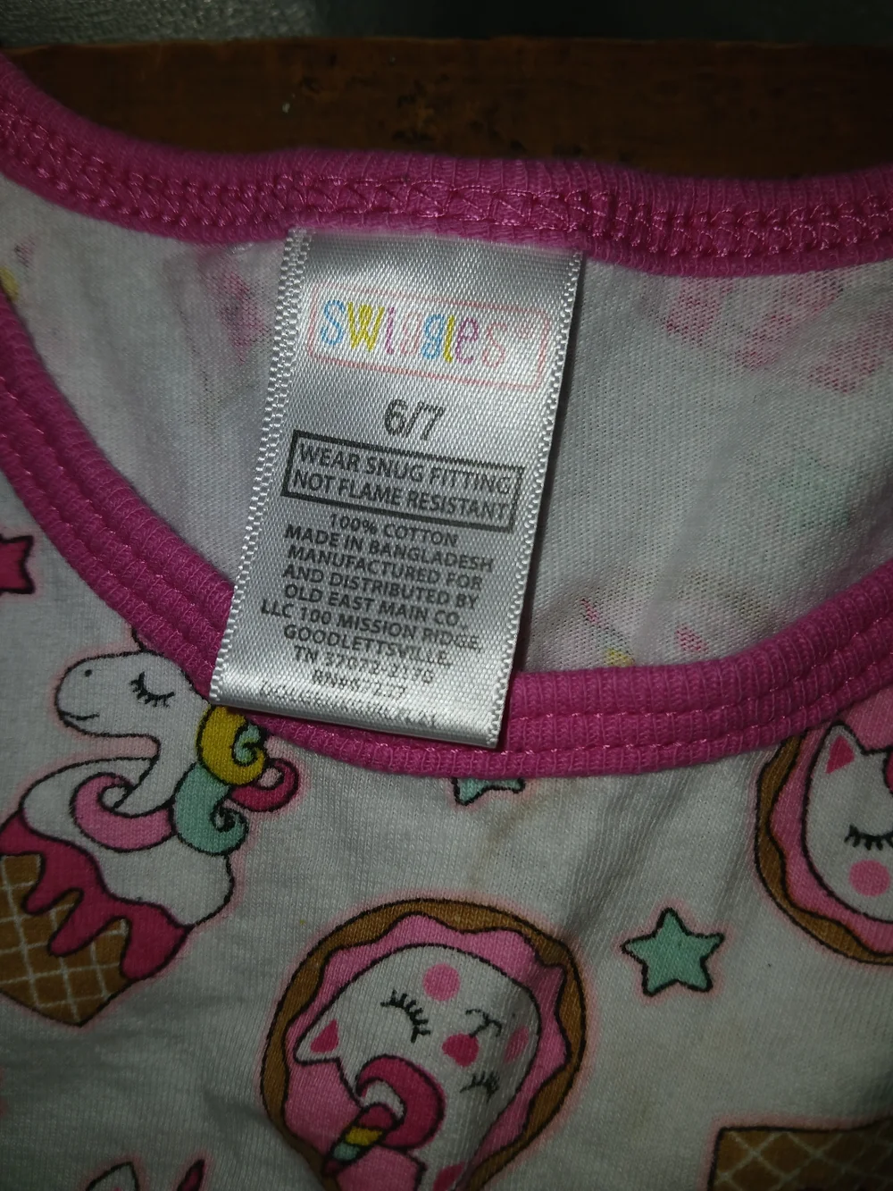 Swiggles Girls' Pink Unicorn & Cupcake Pajama Set - Sleepwear